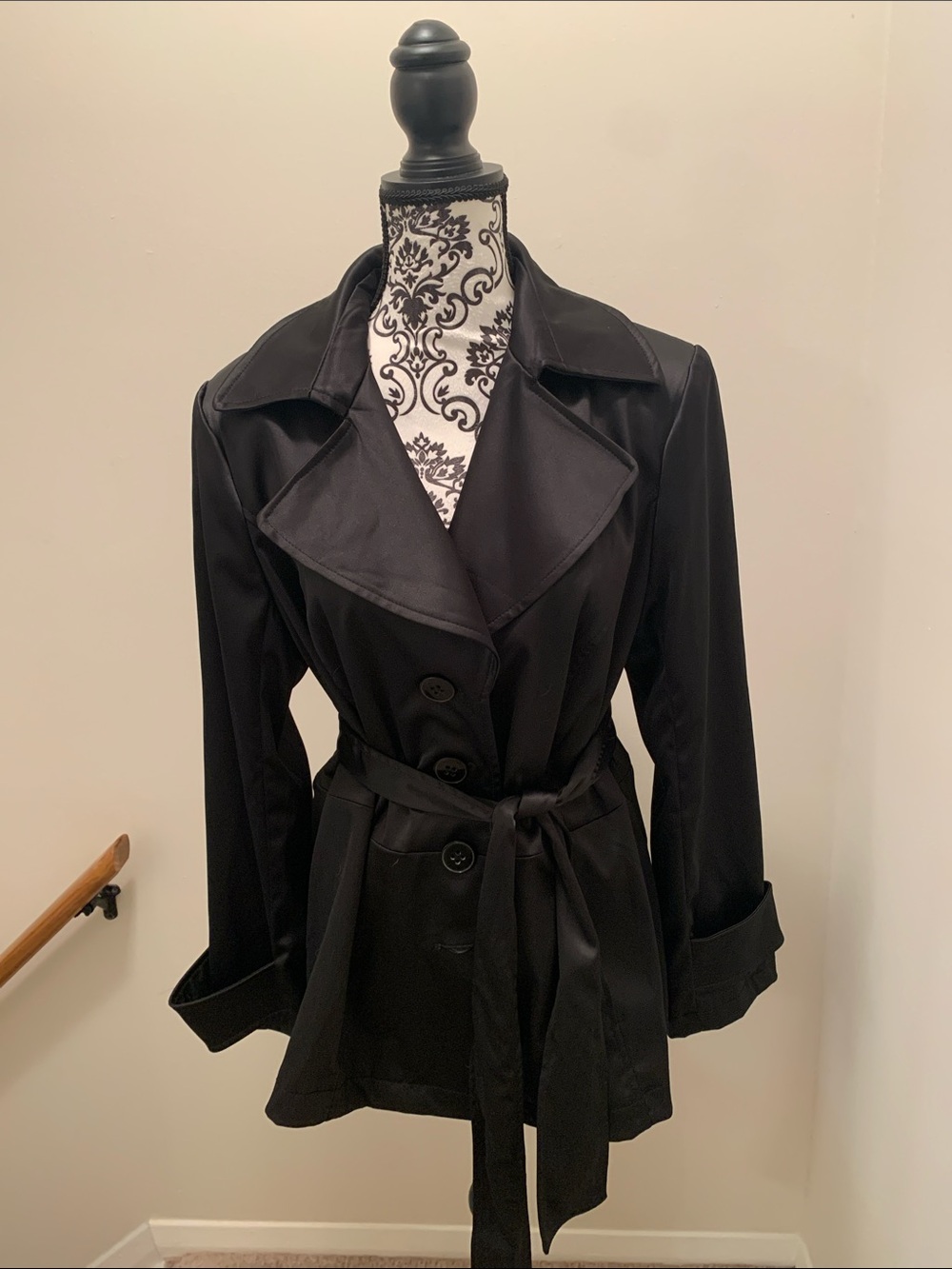 Lane Bryant Black Belted Trench Coat